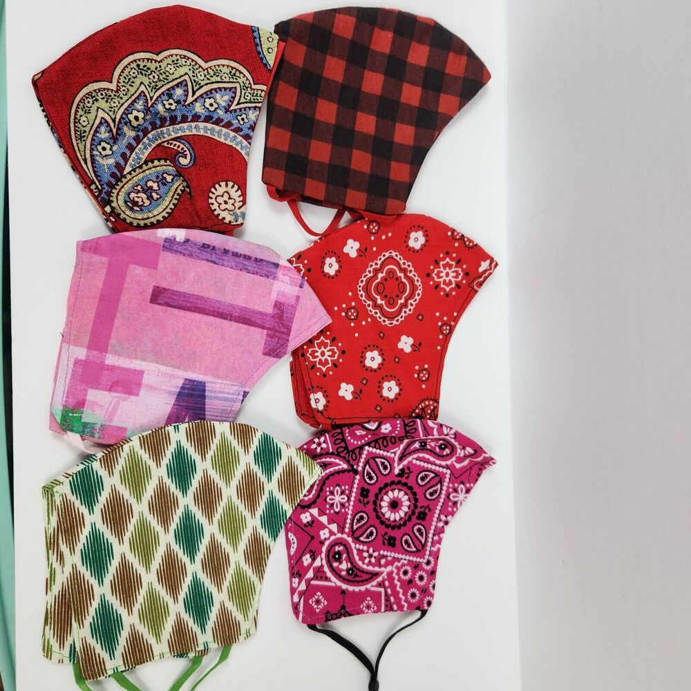 LOT (6) - Handmade MULTI PRINT  Masks